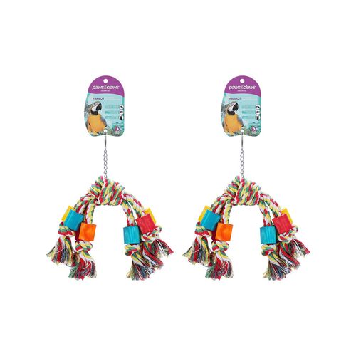 Dangler Ropes Paws and Claws - 22x8cm Rope Dangler Parrot Pet/Bird Toy - 2x ...