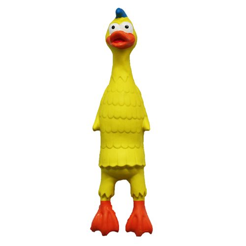 Paw Play - 33cm Latex Rubber Non Toxic Duck Squeaky Puppy/Dogs Play Chew Toy YEL