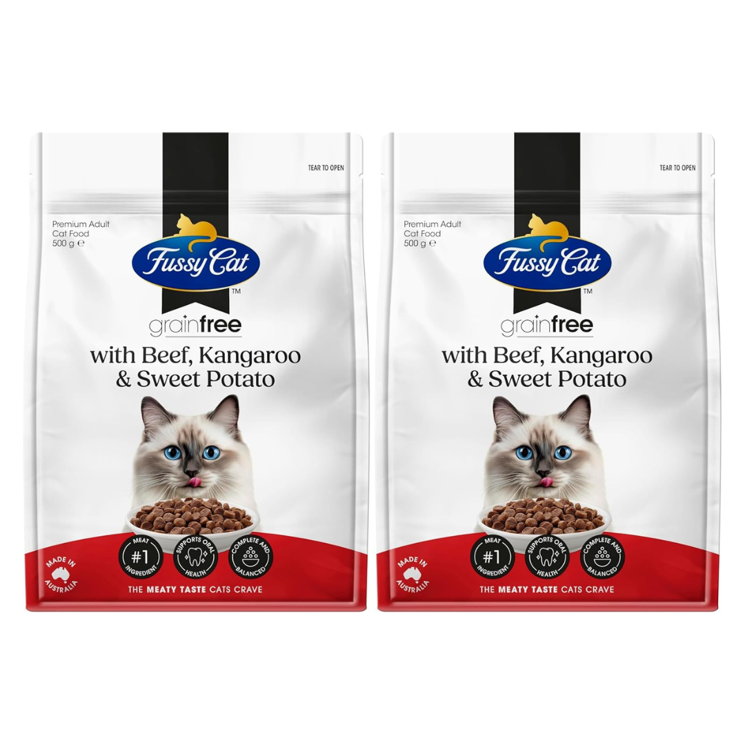 Fussy Cat - Grain Free Adult Dry Cat Food, Beef, Kangaroo with Sweet Potato
