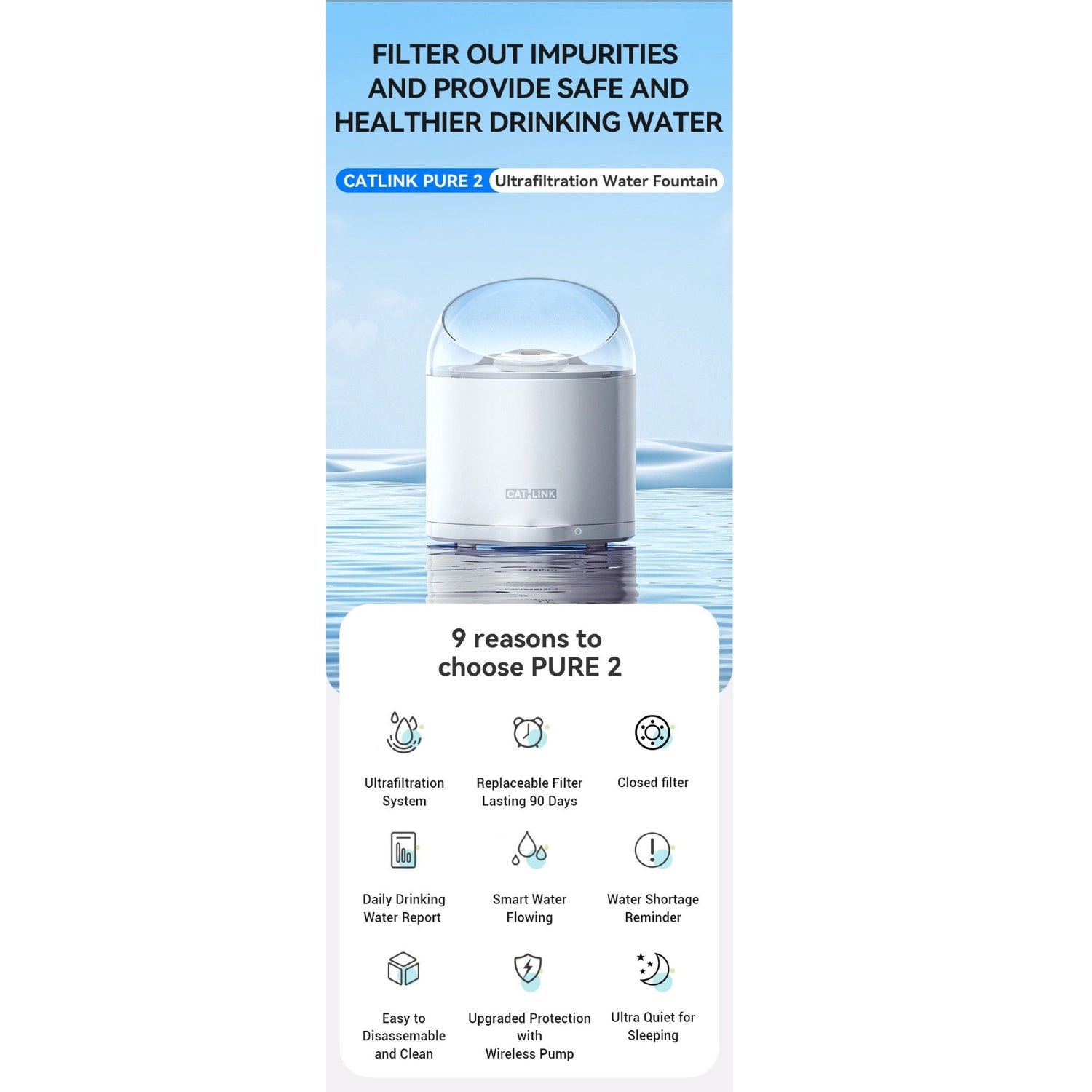 CATLINK - Pure 2 Smart Pet Water fountain - Petservo