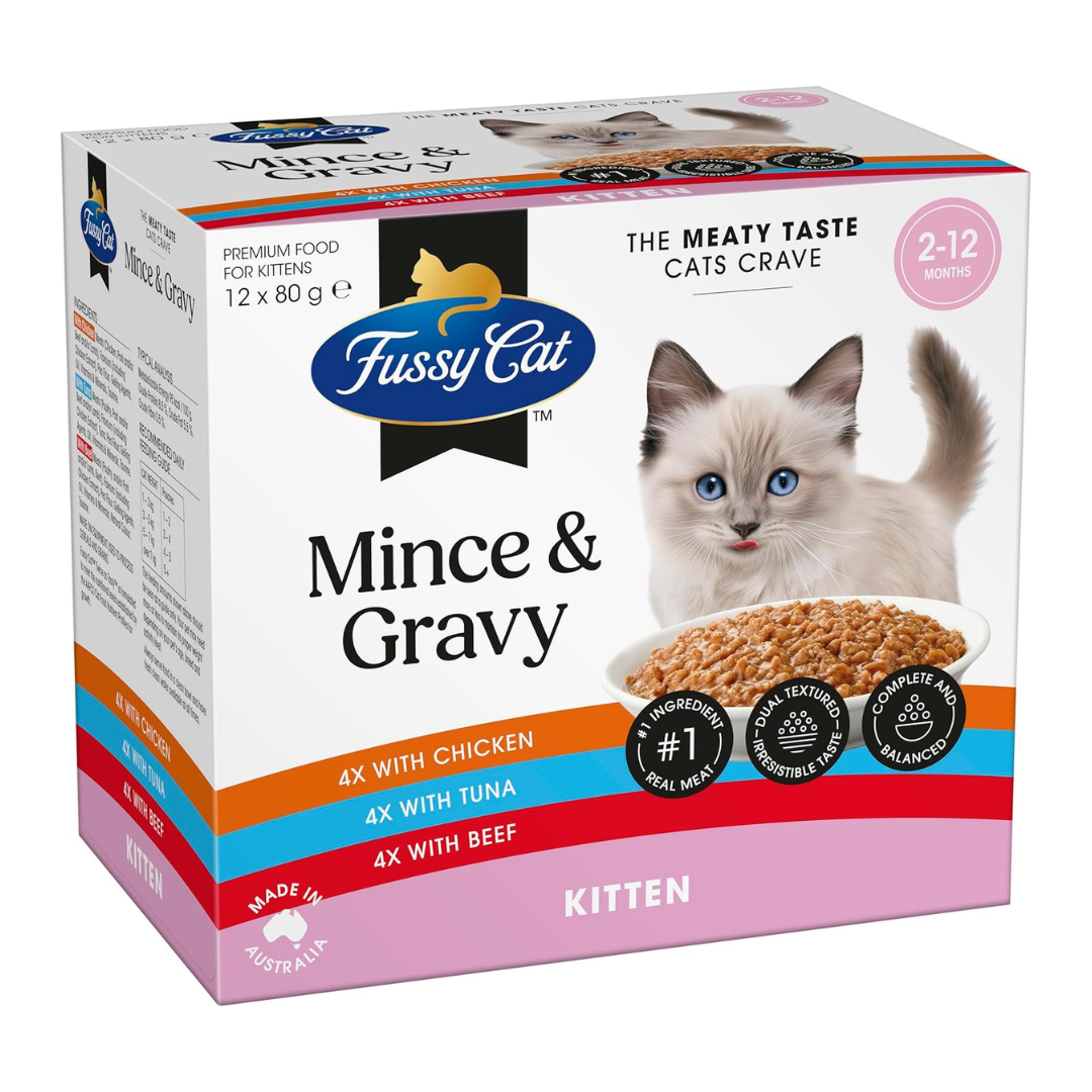 Fussy Cat - Grain Free Twice as Tasty Kitten Wet Food, Kitten Mince
