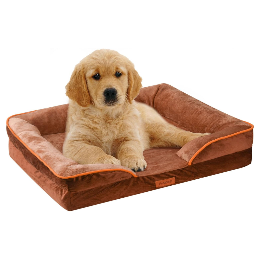 AUSCAT - Orthopedic Dog Bed, Memory Foam, with Waterproof Lining