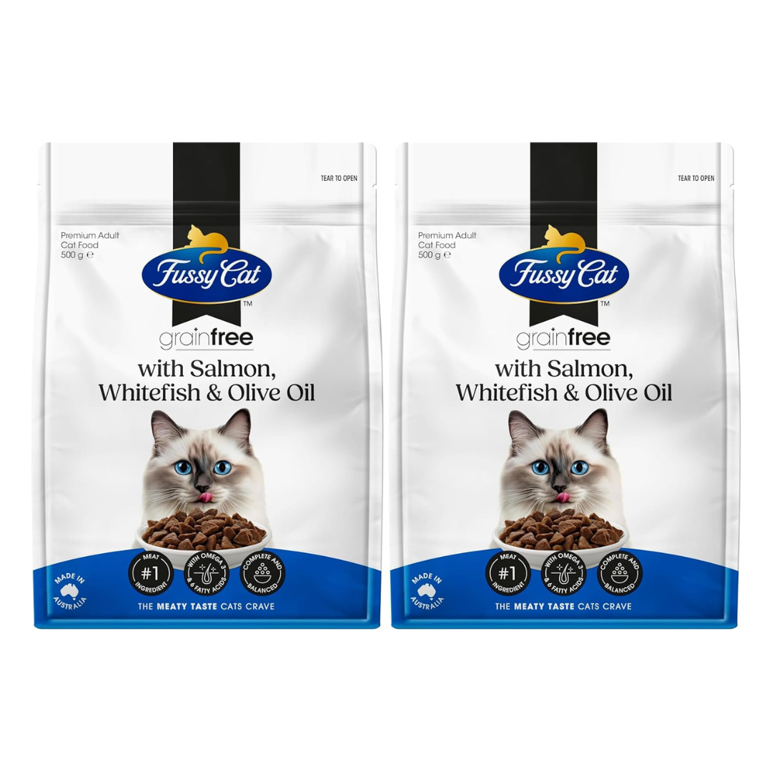 Fussy Cat - Grain Free Adult Dry Cat Food, Salmon, Whitefish and Olive Oil