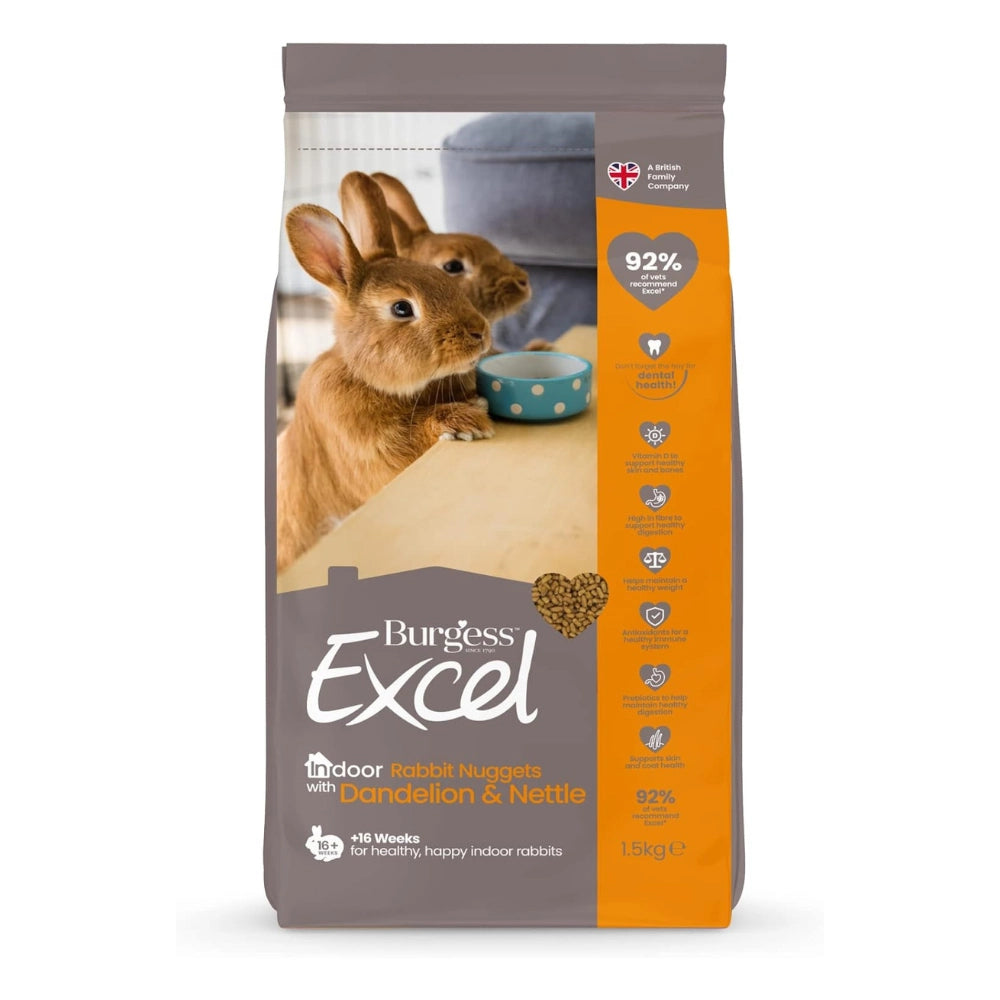 Burgess - Excel Indoor Rabbit Pellets 1.5kg - Petservo – Pet Servo