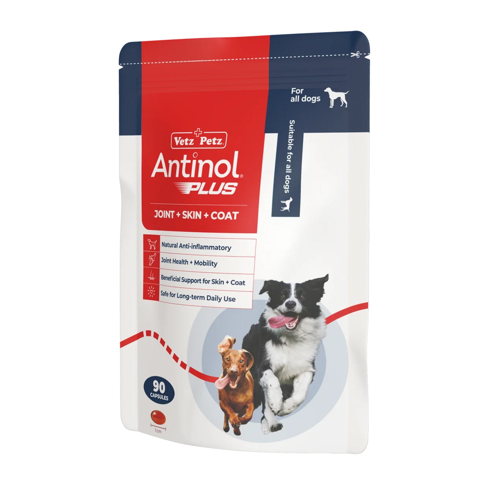 Antinol Plus - Natural Anti Inflammatory Joint Mobility Skin and Coat Soft Gel Capsules For Dogs