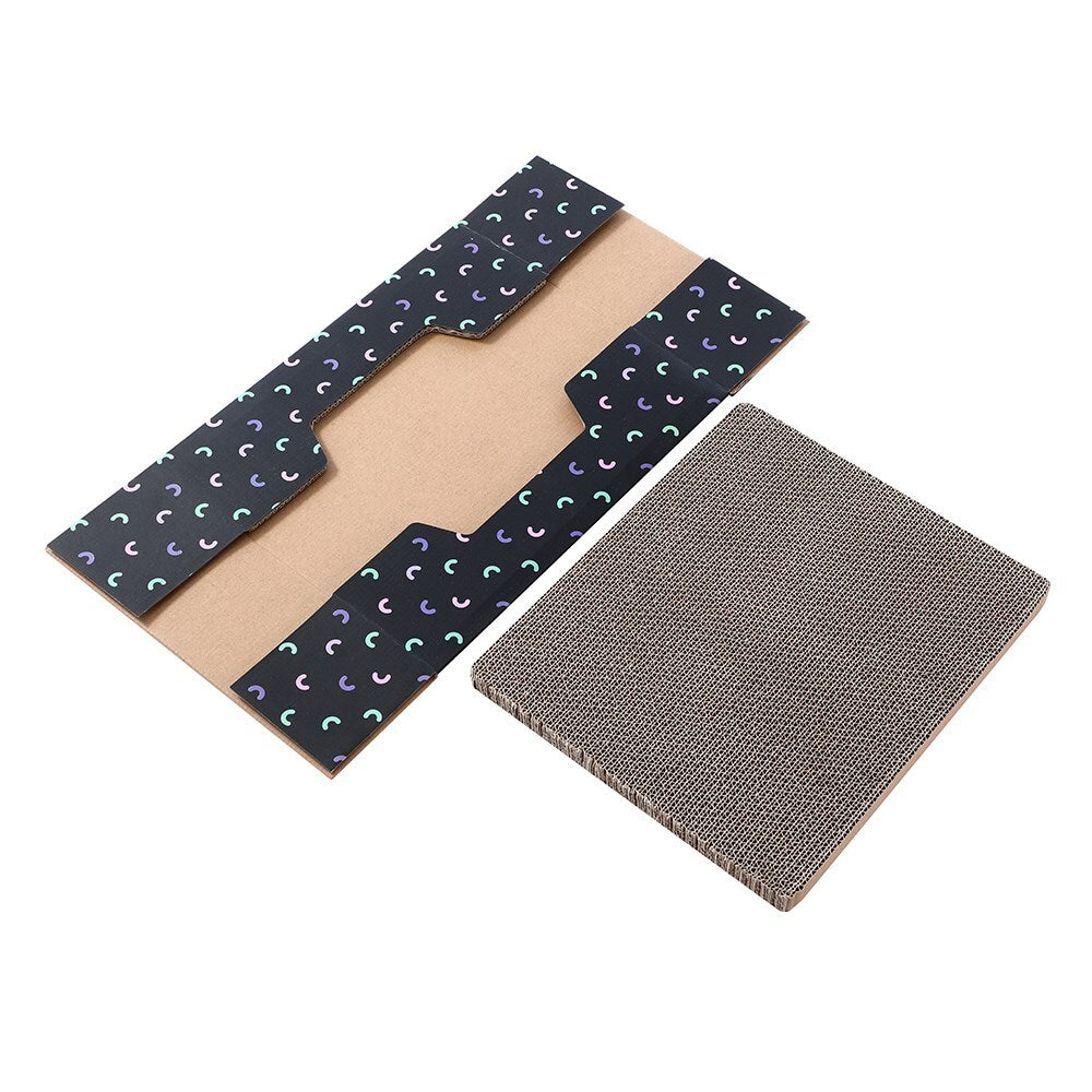 Two cardboard boxes with patterned flaps and a textured surface on a white background at Pet Servo