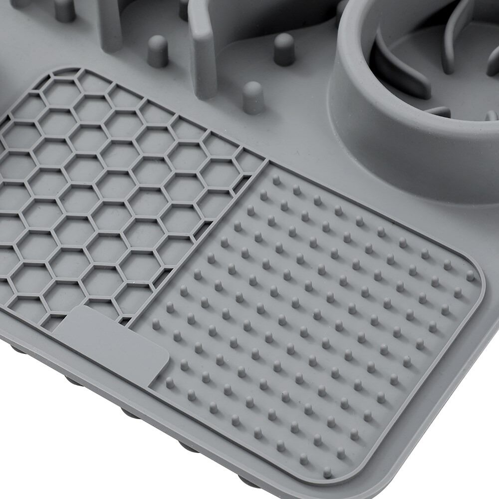 Gray silicone mat with textured surface on a white background at Pet Servo