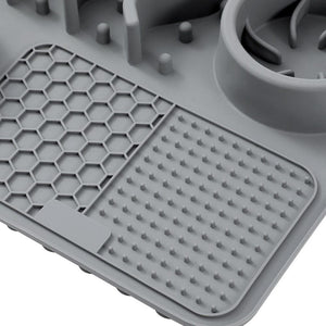 Gray silicone mat with textured surface on a white background at Pet Servo