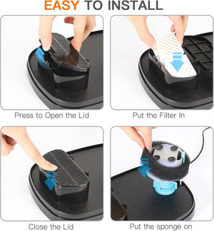 Step-by-step guide on how to install a filter system with close-up actions at Pet Servo