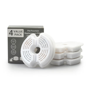 Pet fountain replacement filters with packaging on a white background at Pet Servo