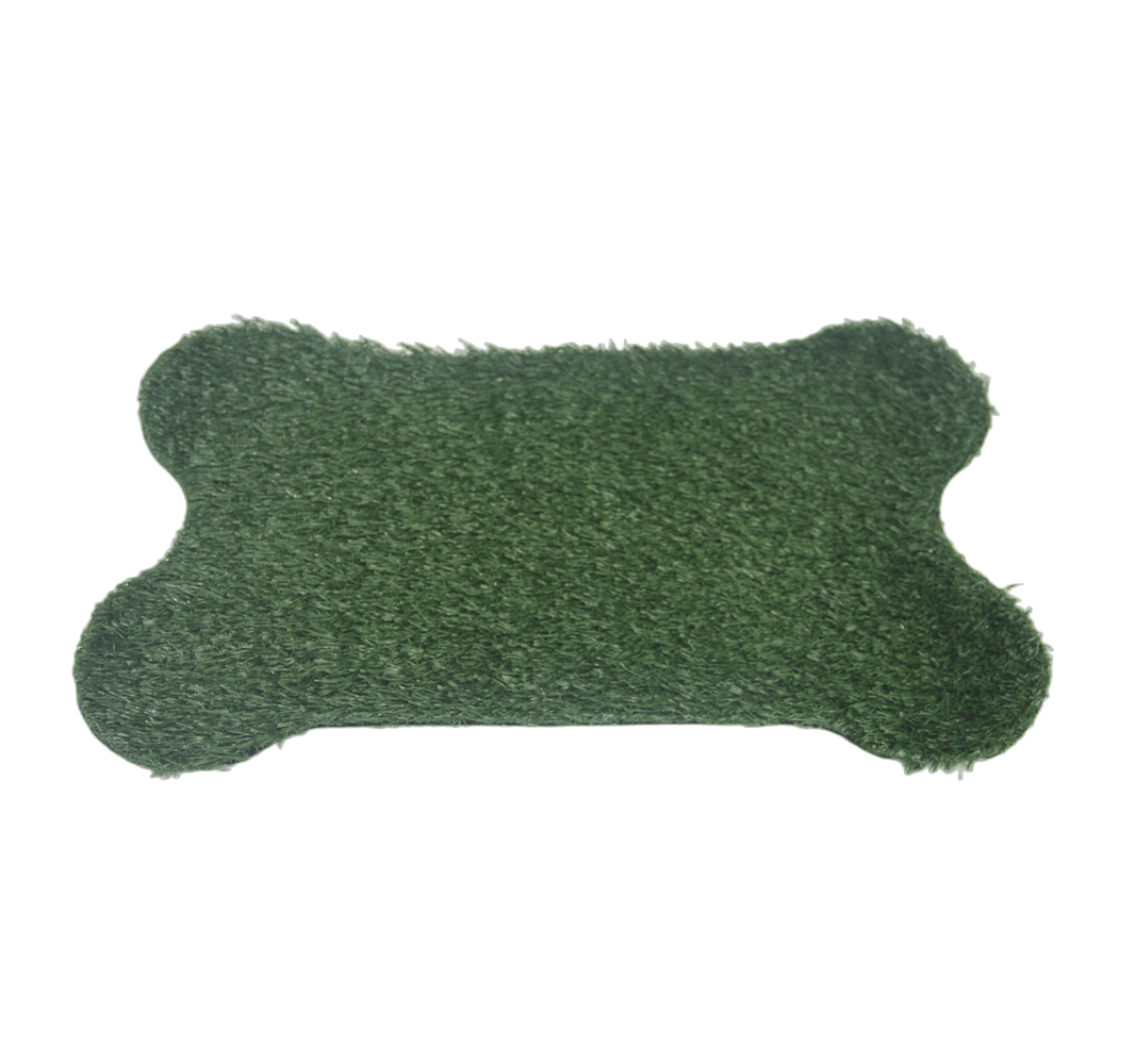 Green dog bone-shaped mat on a white background at Pet Servo