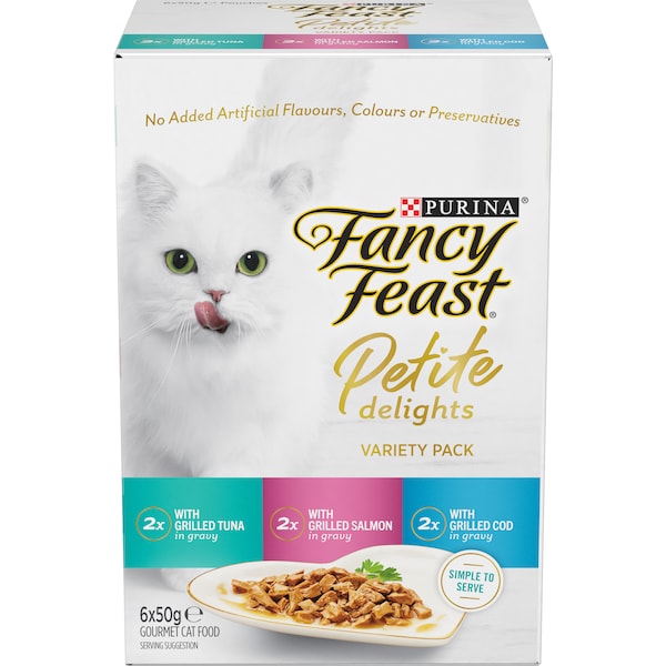 Fancy Feast - Petite Delights Tuna, Salmon and Cod Cat Food 6 pack