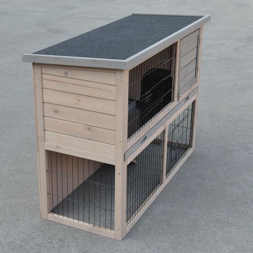 YES4PETS Double Storey Rabbit Hutch Guinea Pig Cage with Tray PetServo
