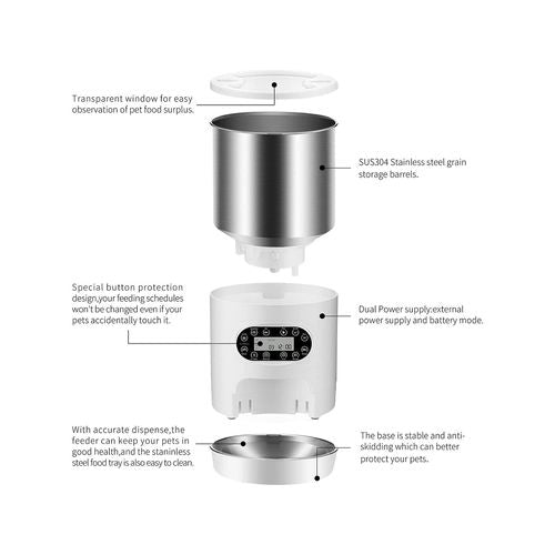 YES4PETS Electric Automatic Pet Feeder 3L for Dogs & Cats - PetServo-4