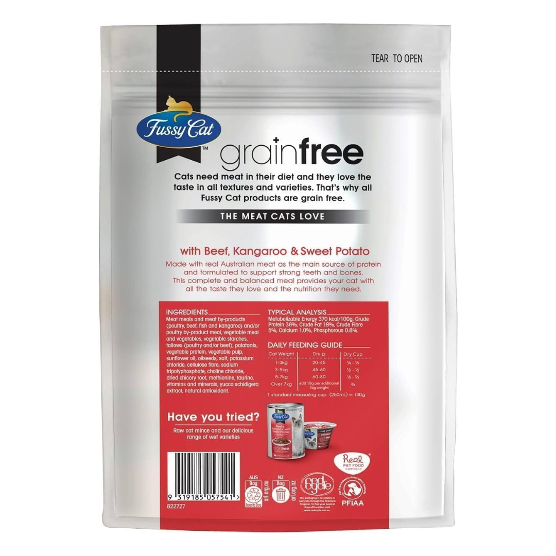 Fussy Cat - Grain Free Adult Dry Cat Food, Beef, Kangaroo with Sweet Potato