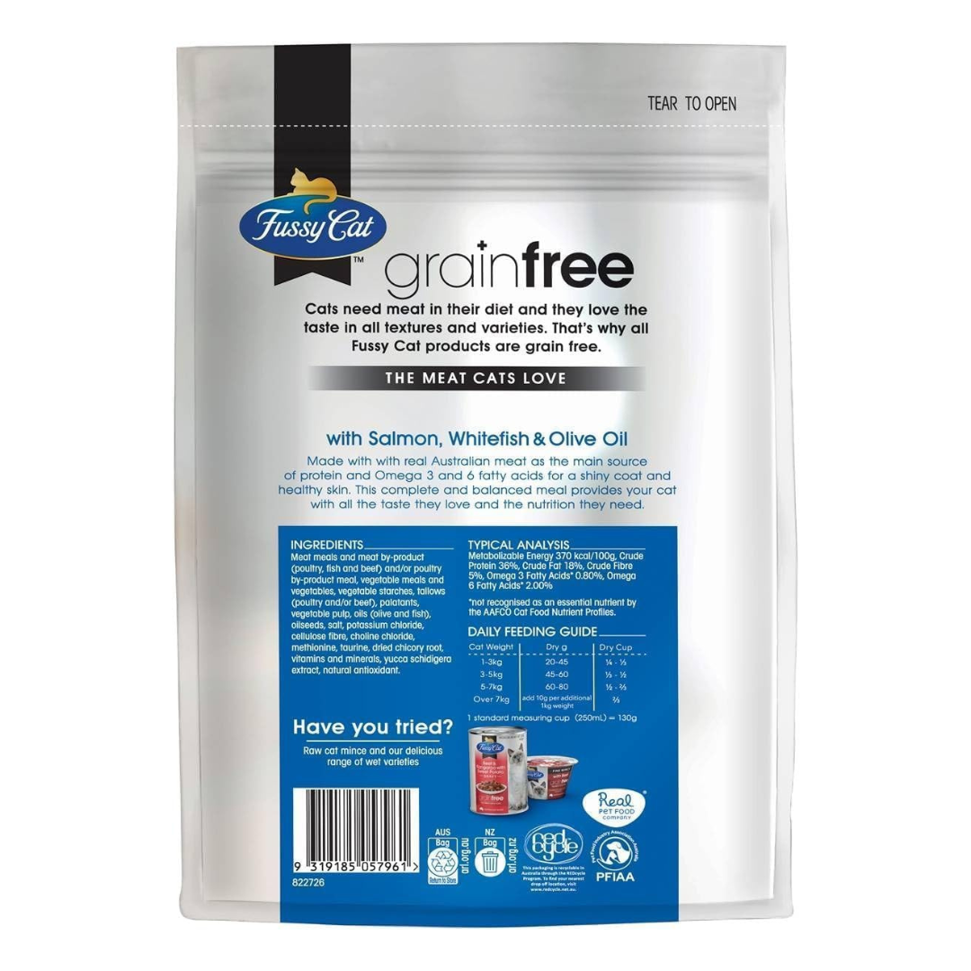 Fussy Cat - Grain Free Adult Dry Cat Food, Salmon, Whitefish and Olive Oil