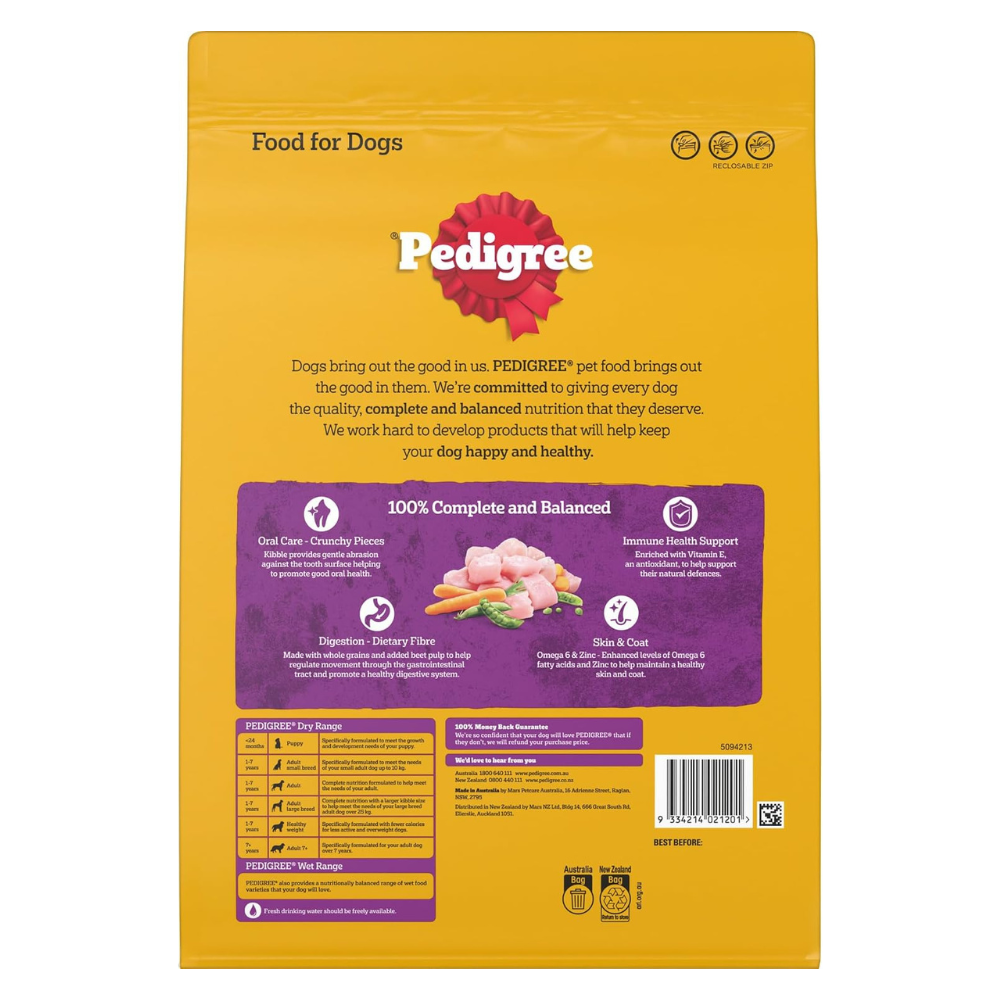 PEDIGREE Small Breed Chicken Dry Dog Food 2.5kg Bag 4 Pack at Petservo-1
