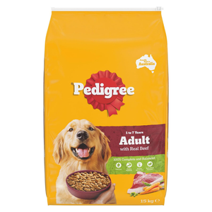 Buy Pedigree Adult Dry Dog Food with Beef 15kg Bag at Pet Servo-1