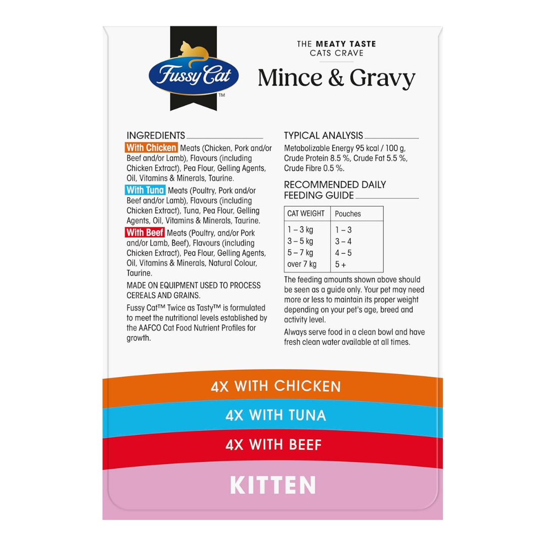 Fussy Cat - Grain Free Twice as Tasty Kitten Wet Food, Kitten Mince
