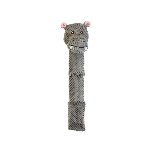 Paw Play - Plush Squeak Hippo Pet Toy Grey