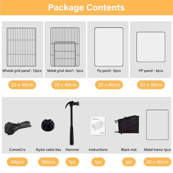 Advwin - Small Animal Playpen with Doors & Waterproof Mat