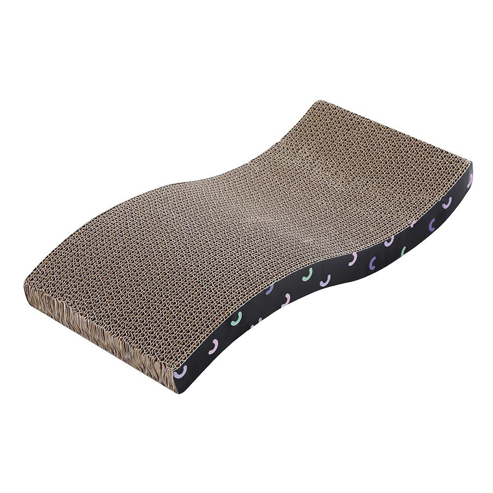 Curved cat scratcher with corrugated surface on a white background at Pet Servo