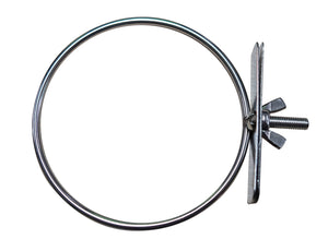 Metal hose clamp on a white background at Pet Servo