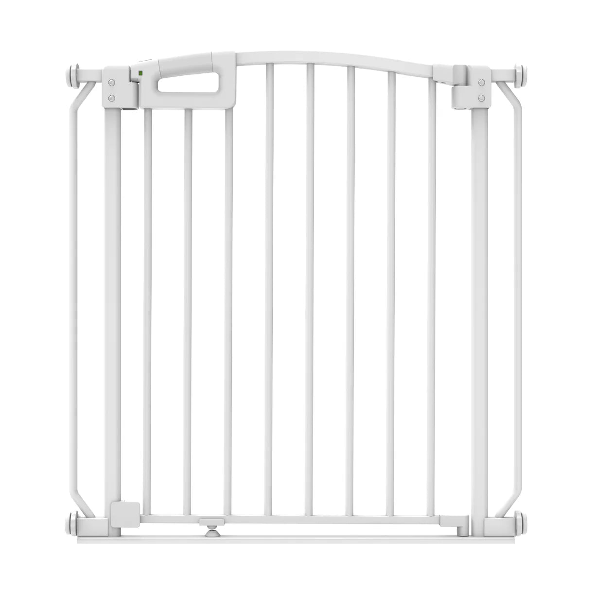 White metal baby gate on a white background
