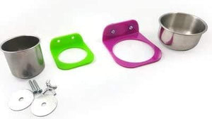 Collection of metal and plastic pet accessories on a white background at Pet Servo