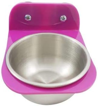 Stainless steel bowl with pink silicone base on a white background at Pet Servo