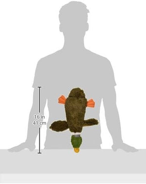 Plush toy with measurement against a silhouette of a person at Pet Servo