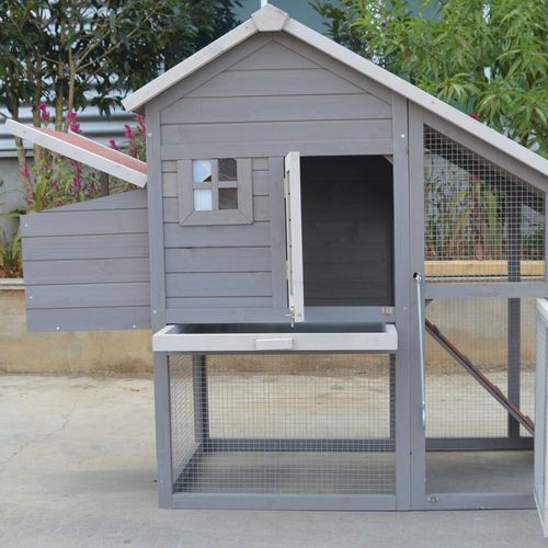 Shop YES4PETS Grey Large Chicken Coop Rabbit Hutch Guinea Pig Cage PetServo