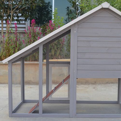 YES4PETS Grey Large Chicken Coop Rabbit Hutch Guinea Pig Cage PetServo-1