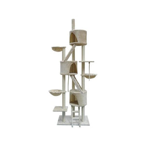 YES4PETS 244 cm XL Multi-Level Cat Scratching Post Tree Beige PetServo