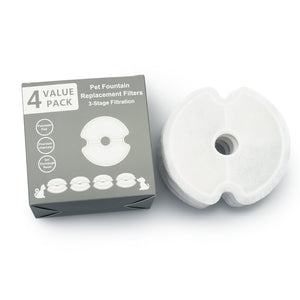 Pet fountain replacement filter with packaging on a white background at Pet Servo