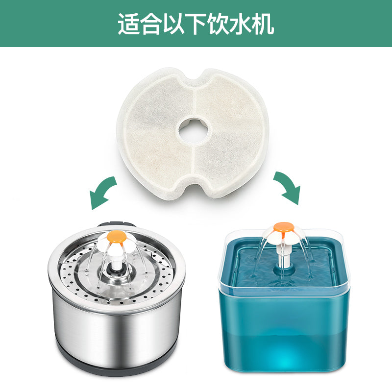 Pet water fountain components on a white background with text in Chinese at Pet Servo
