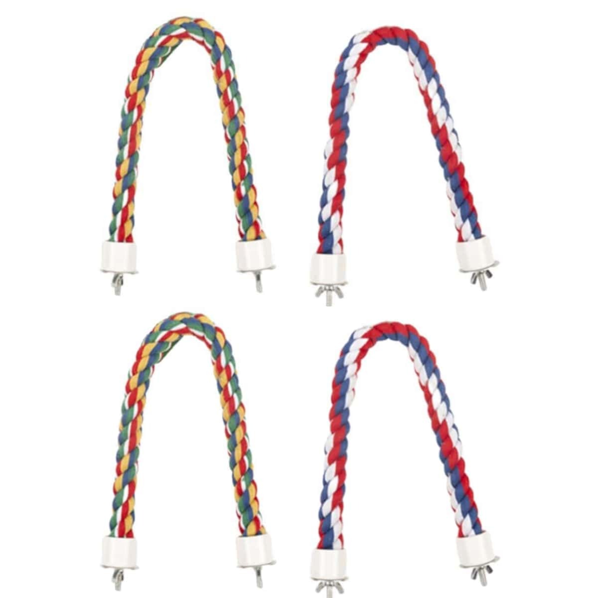 YES4PETS - 4x Colorful Rope Bird Perches 40cm - Pet Servo