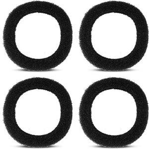 Four black foam rings on a white background at Pet Servo