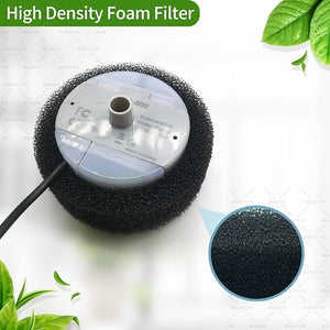 High Density Foam Filter with green leaves on a white background at Pet Servo