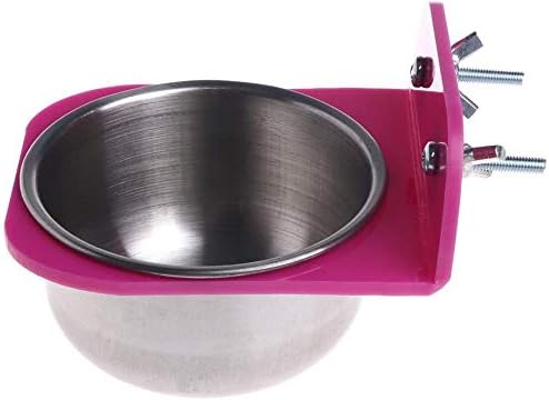 Pink pet water bowl with metal basin on a white background at Pet Servo