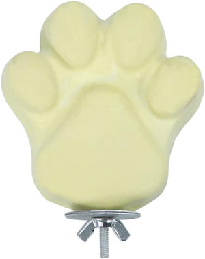 Yellow paw-shaped knob on a white background at Pet Servo