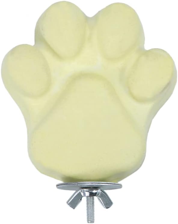 Yellow paw-shaped knob on a white background at Pet Servo