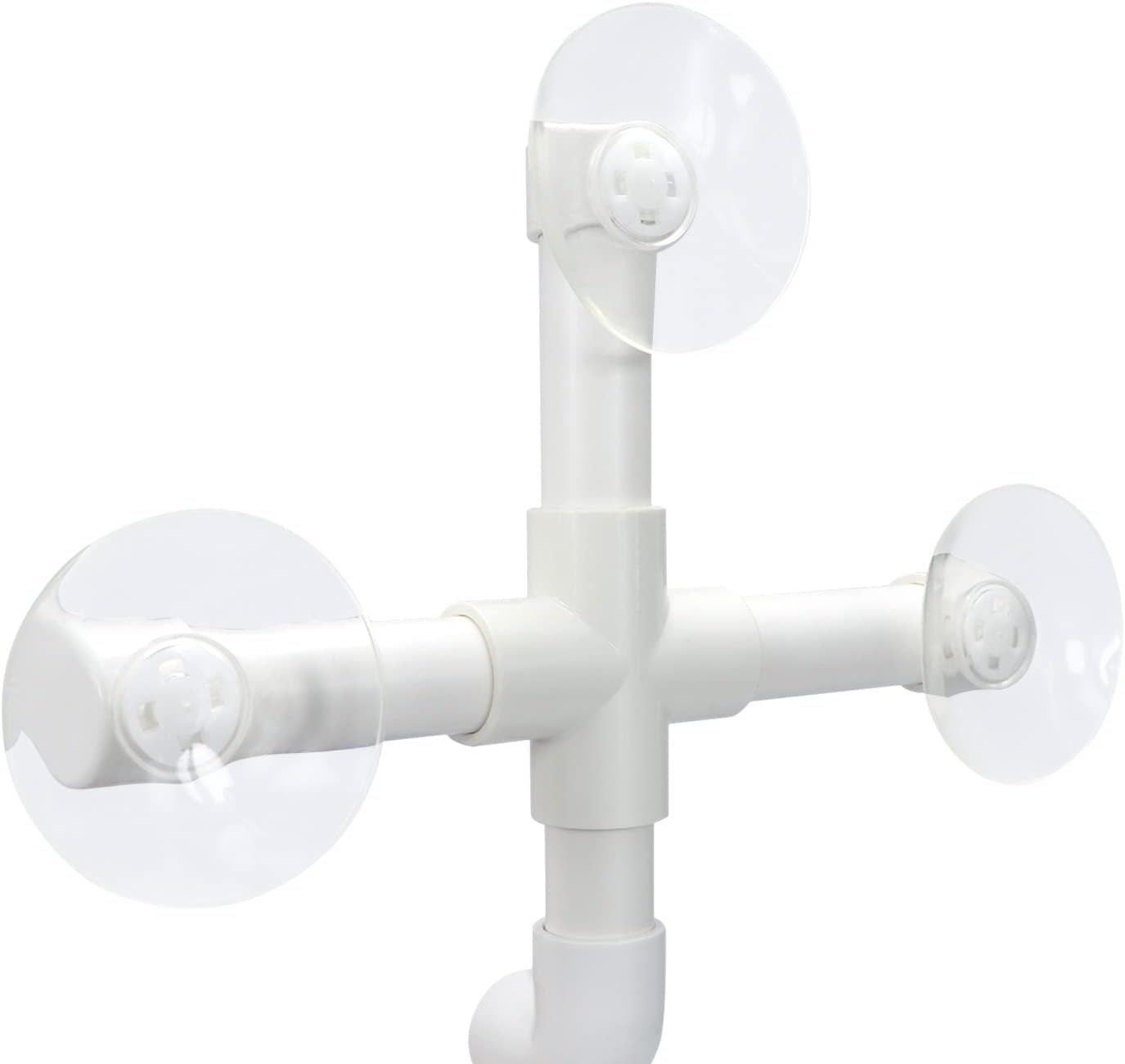 White shower curtain holder with four suction cups on a white background at Pet Servo