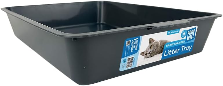 Cat litter tray with a label on a white background at Pet Servo