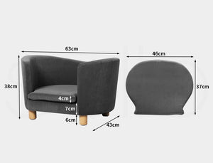 PaWz Small Dog Warm Soft Bed Lounge Couch Soft Removable Cushion Chair Seat Grey at Pet Servo
