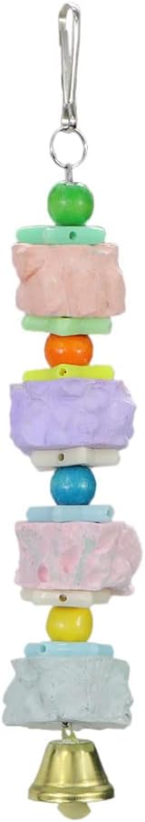 Colorful beaded keychain with a bell on a white background at Pet Servo