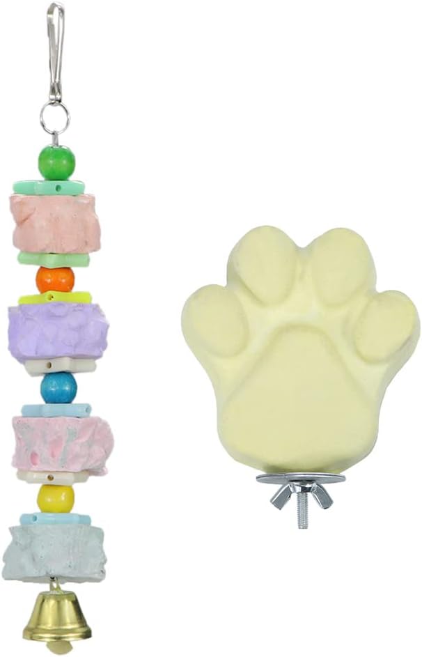 Pastel-colored keychain with a paw-shaped object on a white background at Pet Servo