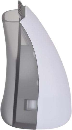 A 3D digital render of a curved, ergonomic device, likely a hair clipper or trimmer, featuring a white outer shell and a gray inner body with a textured top edge, shown against a plain white background at Pet Servo