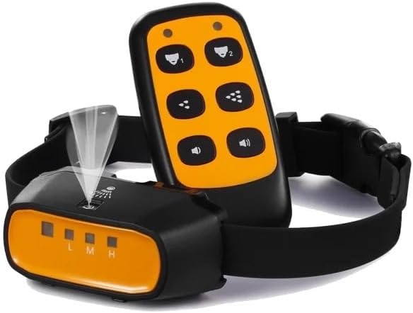 Dog training collar with remote control on a white background at Pet Servo