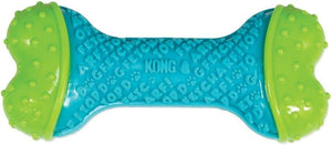 Blue and green dog toy with textured surface at Pet Servo